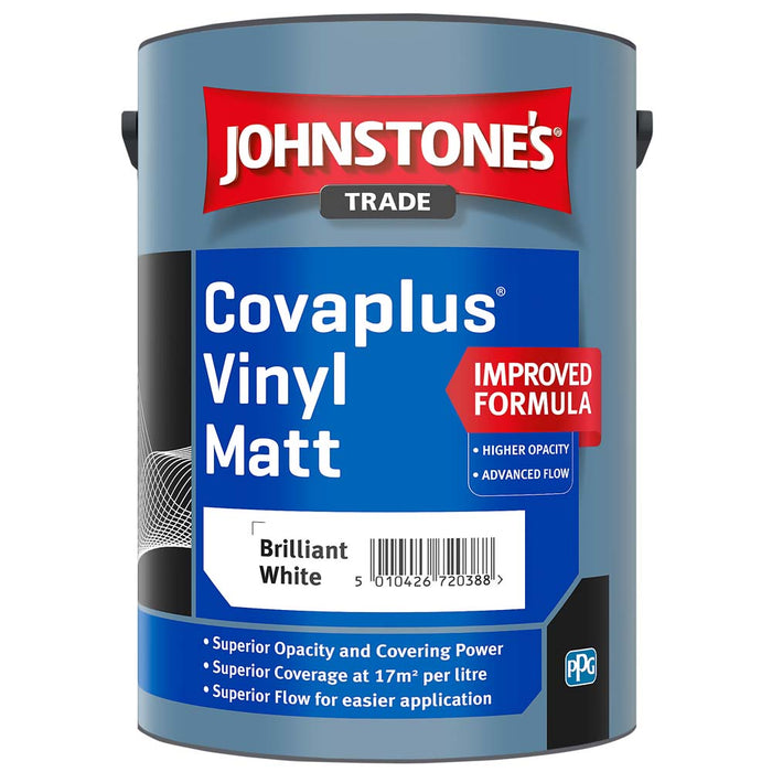 Johnstones 5ltr Brilliant White Covaplus Vinyl Matt