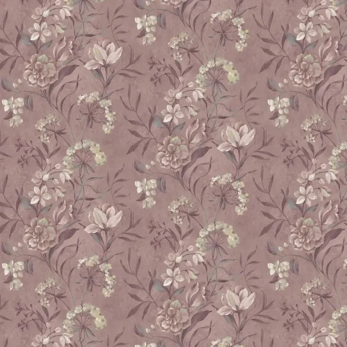 Laura Ashley Blairmore Floral Wallpaper - 140325 - Grape