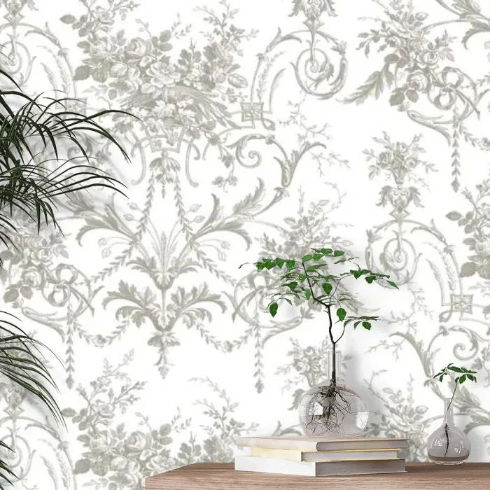Laura Ashley Tuileries Wallpaper - 130111 - Dark Dove Grey
