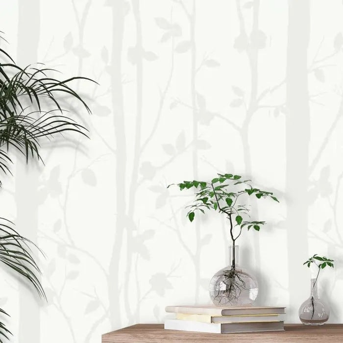 Laura Ashley Wallpaper Cottonwood Pearlescent White 113341