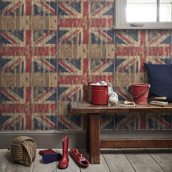 Galerie Distressed Flag Wood Wallpaper G45384