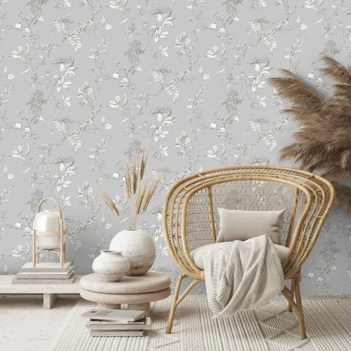 Laura Ashley Wallpaper Elderwood Steel 113347