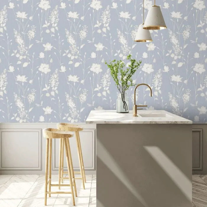 Laura Ashley Wallpaper Dragonfly Garden 113343 Chalk Blue