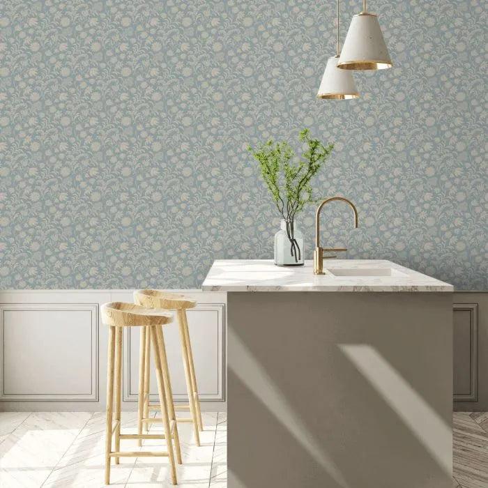 Laura Ashley Hemingway Wallpaper - 140317 - Seaspray
