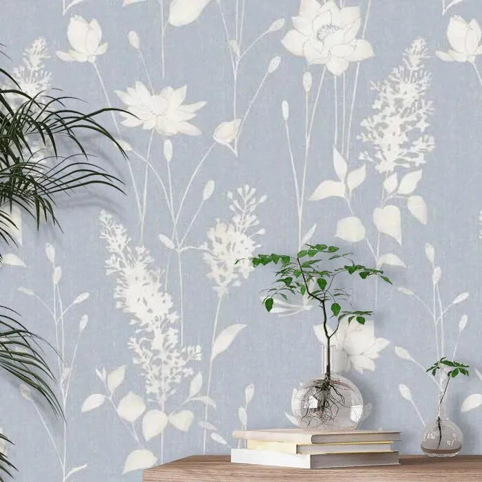 Laura Ashley Wallpaper Dragonfly Garden 113343 Chalk Blue