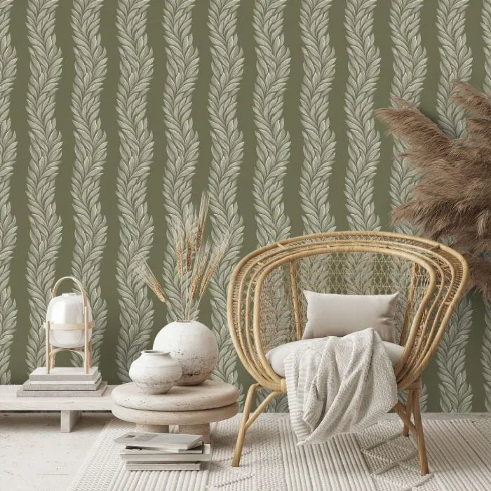 Laura Ashley Coulderton Leaves Wallpaper - 140321 - Grape
