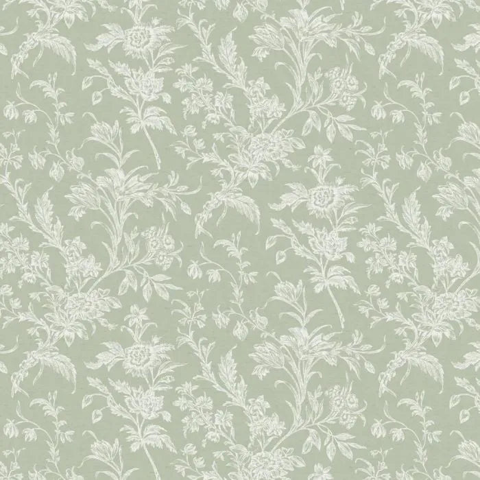 Laura Ashley Lloyd Wallpaper - 130116 - Sage Green
