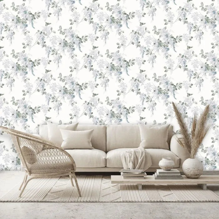 Laura Ashley Mirabelle Wallpaper - 130106 - Pale seaspray