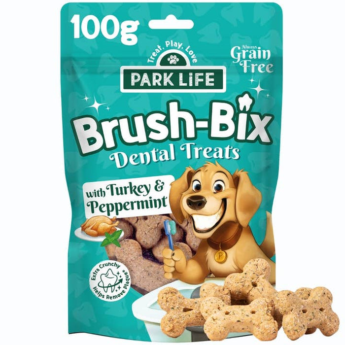 Park Life Brush-Bix Dog Biscuits Turkey & Peppermint 100g