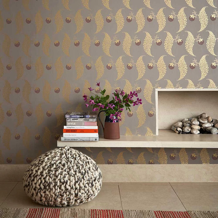 Farrow & Ball Wallpaper Rossyln BP1925 Metallic Gold / Taupe