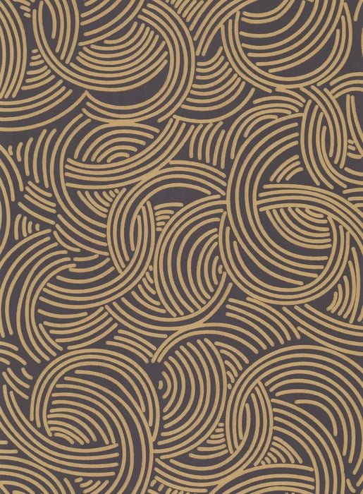 Farrow & Ball Wallpaper Tourbillon BP 4809 Black/Gold