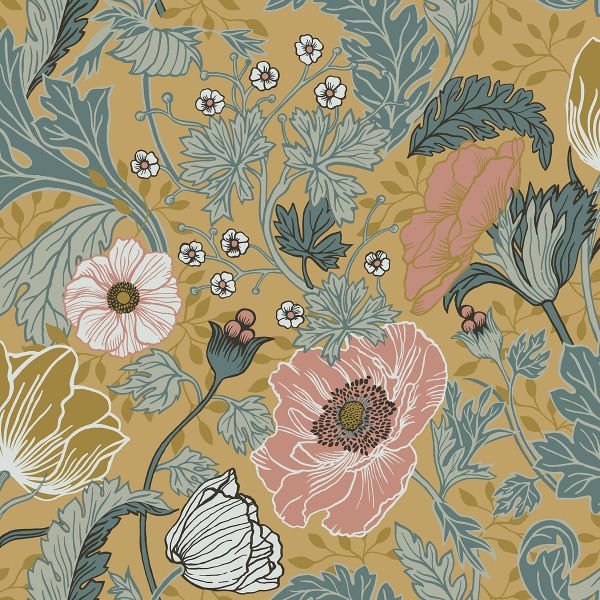 Anemone Wallpaper Yellow 33002