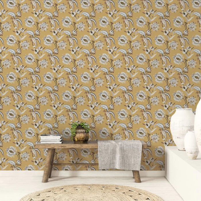 Galerie Abstract Floral Wallpaper Yellow 18552