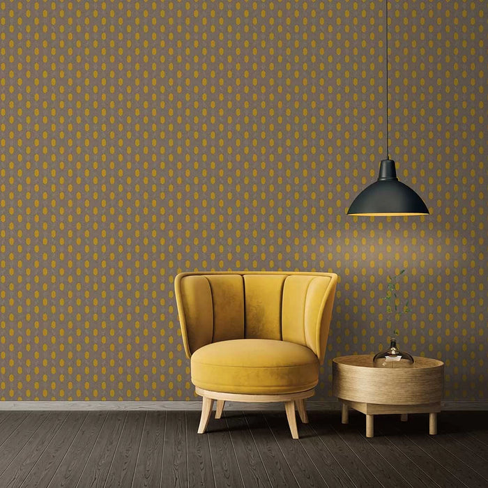 Galerie Art Deco Geometric Wallpaper Brown/Yellow AC60019