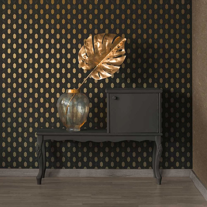 Galerie Art Deco Geometric Wallpaper Dark Brown AC60022