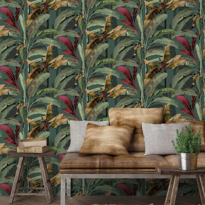 Galerie Banana Palm Wallpaper Green 18544