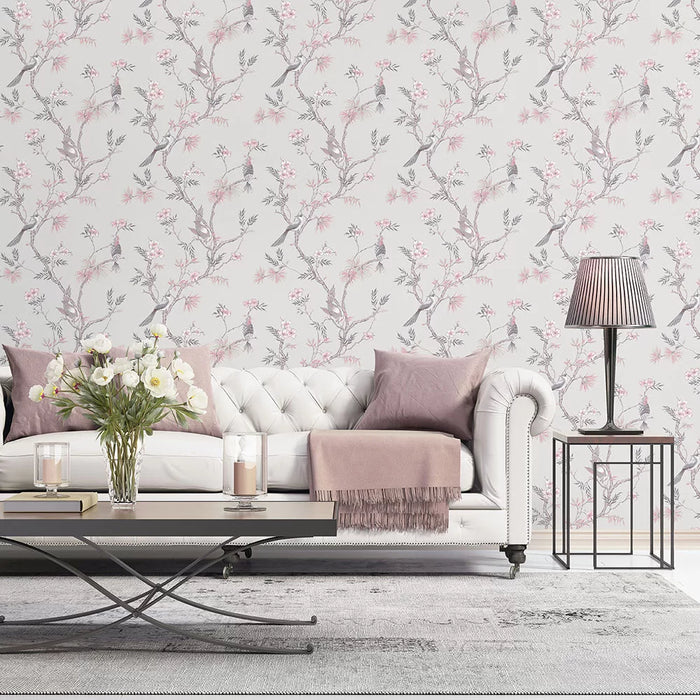 Galerie Classic Bird Trail Wallpaper Pink G78491