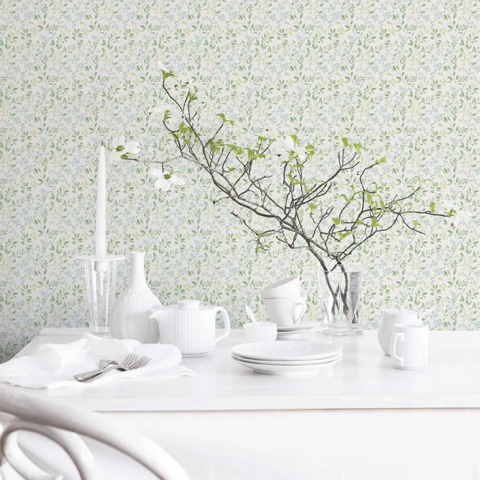 Galerie Country Flowers Wallpaper Green G45457