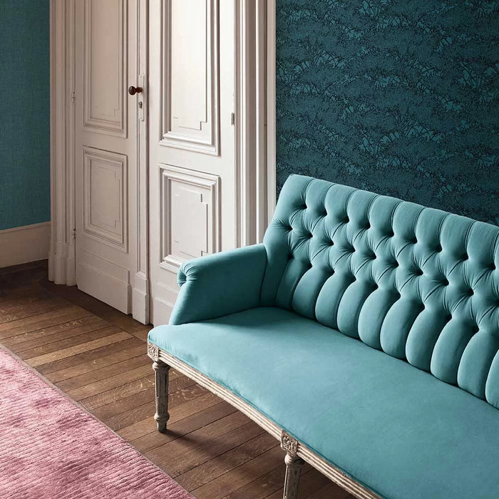 Galerie Hessian Effect Wallpaper Teal Blue AC60037