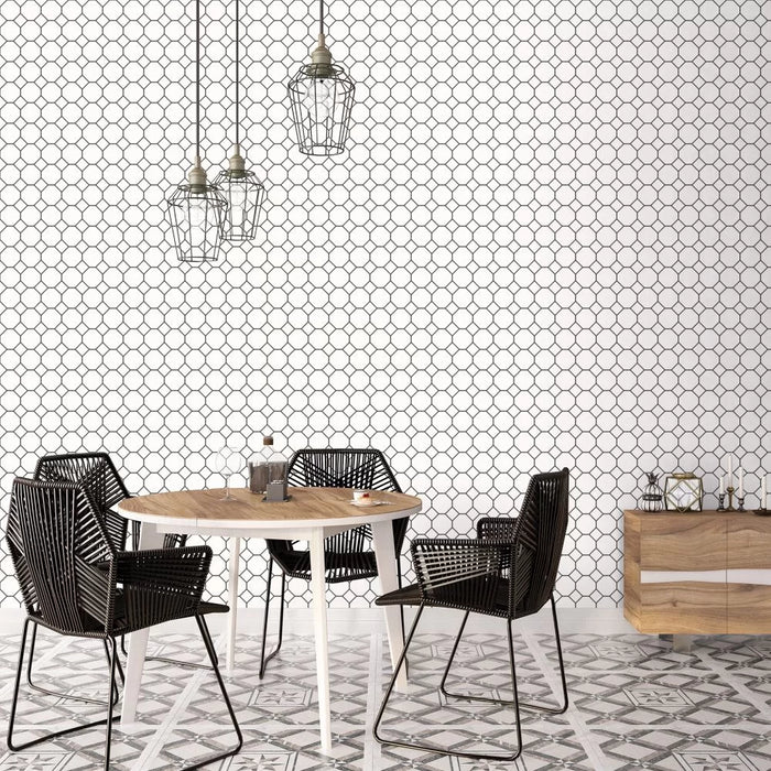 Galerie Hexagon Wallpaper White/Black G45405