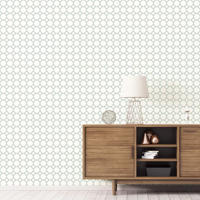 Galerie Hexagon Wallpaper White/Green G45402