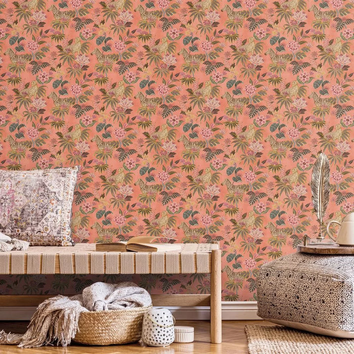 Galerie Safari Floral Wallpaper Peach 18524