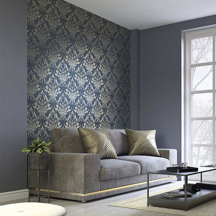 Galerie Serene Damask Wallpaper Black 31570