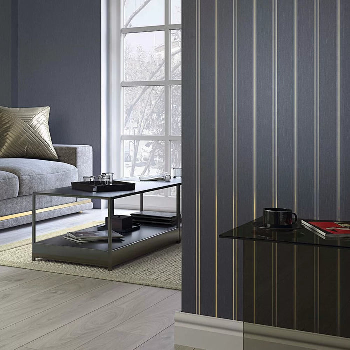 Galerie Stripe Wallpaper Black 31579