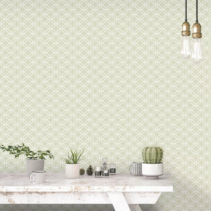 Galerie Trellis Negative Wallpaper Green G78523