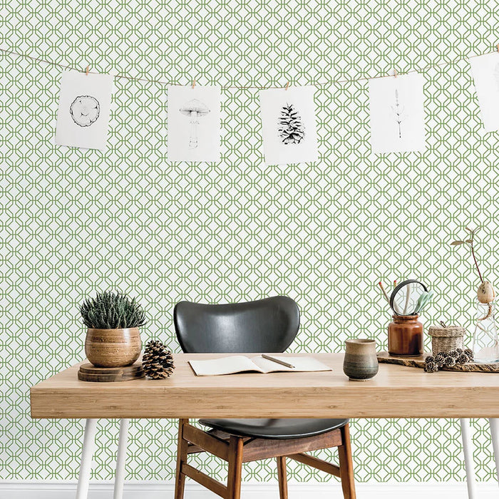 Galerie Trellis Positive Wallpaper Green G78528