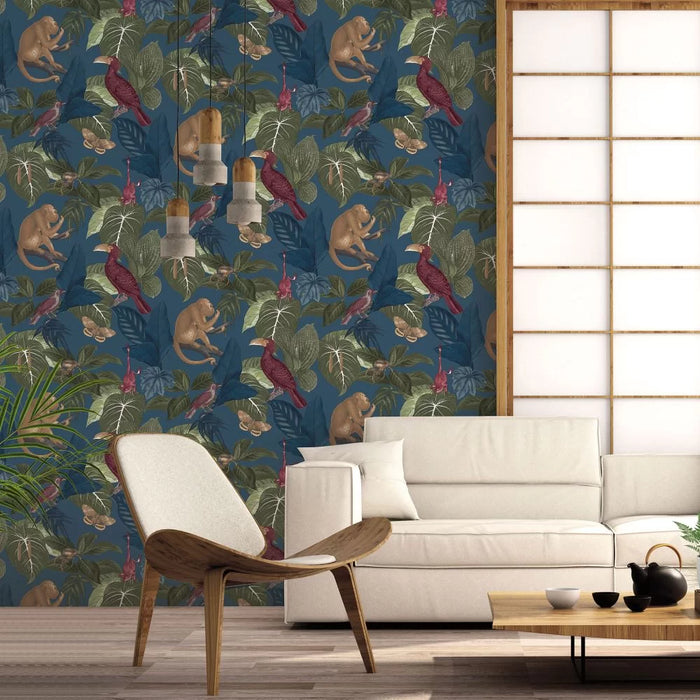 Galerie Tropical Life Wallpaper Blue 18503