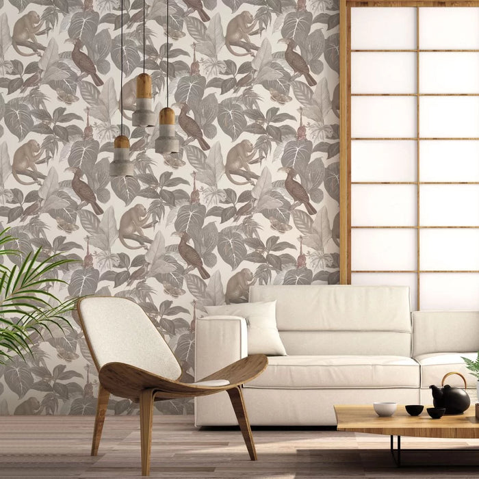 Galerie Tropical Life Wallpaper Grey 18501