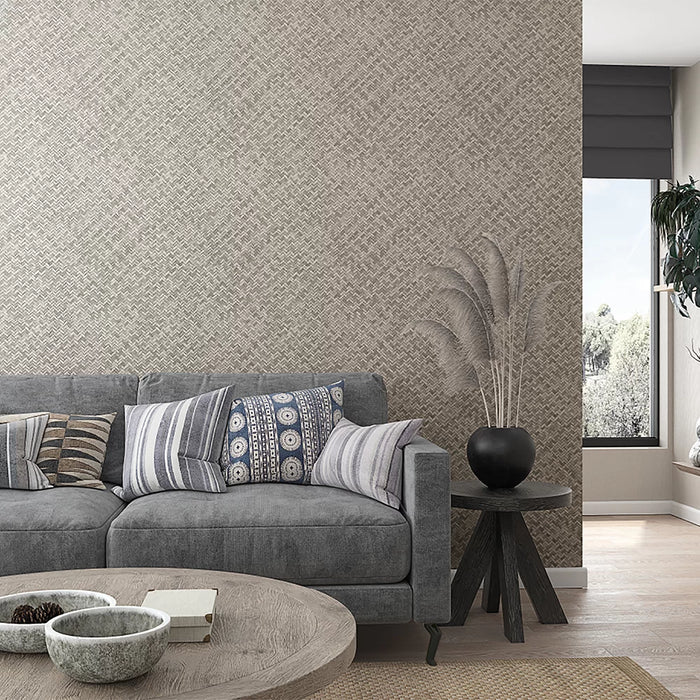 Galerie Woven Basket Wallpaper Grey 33311