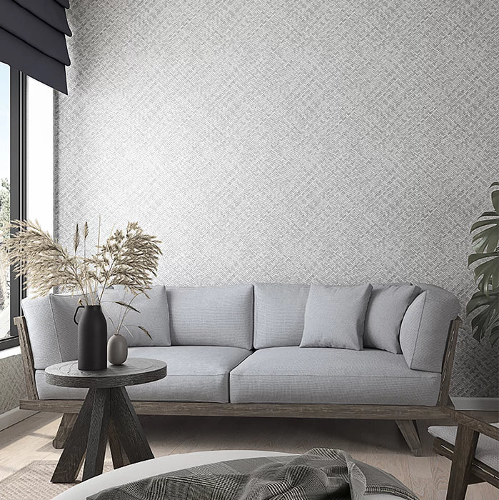 Galerie Woven Basket Wallpaper Light Grey 33314