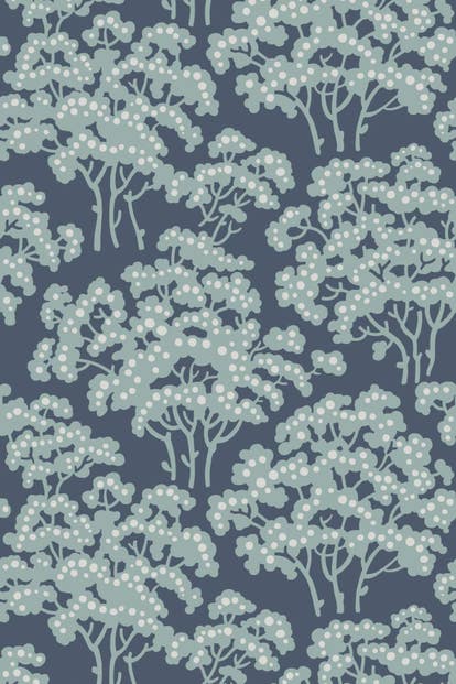 Farrow & Ball Wallpaper Hornbeam BP5007 Dark Blue