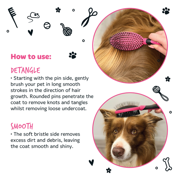 Bugalugs 2-in-1 Double Sided Grooming Brush