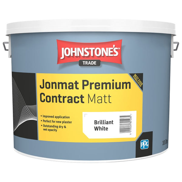 Johnstones 10ltr Brilliant White Jonmat Premium Contract Matt