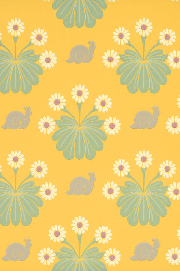 Little Greene Burges Snail Wallpaper Lemon