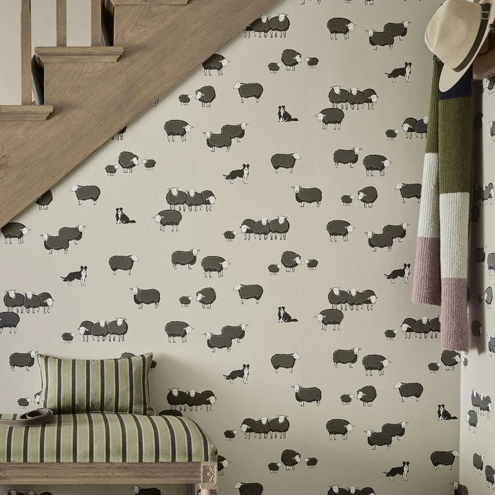Little Greene Wallpaper Nip & Lassie Slaked Lime Dark