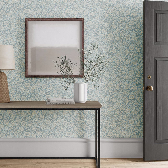 Morris & Co Mallow Powder Blue Wallpaper