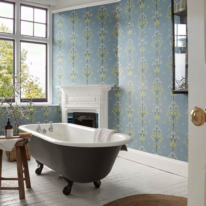 Morris & Co Meadow Sweet Mineral Blue Wallpaper