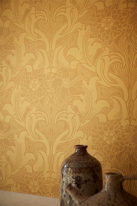 Little Greene Dahlia Scroll Gialo