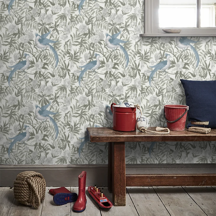 Laura Ashley Wallpaper Osterley 113403 Sage