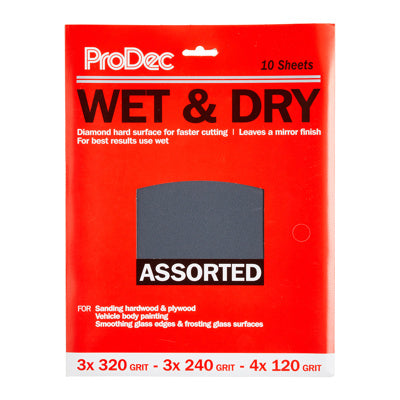 Prodec Pack of 10x Wet & Dry Assorted