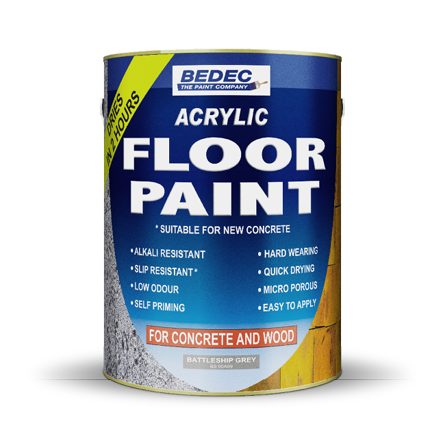Bedec 5L Acrylic Floor Paint – Durable Interior & Exterior Floor Coating
