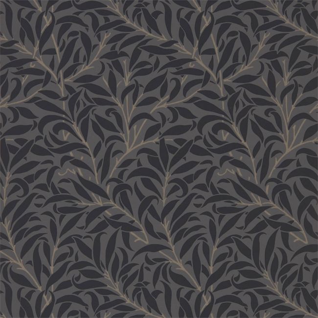 Morris & Co Pure Willow Bough Charcoal/Black Wallpaper