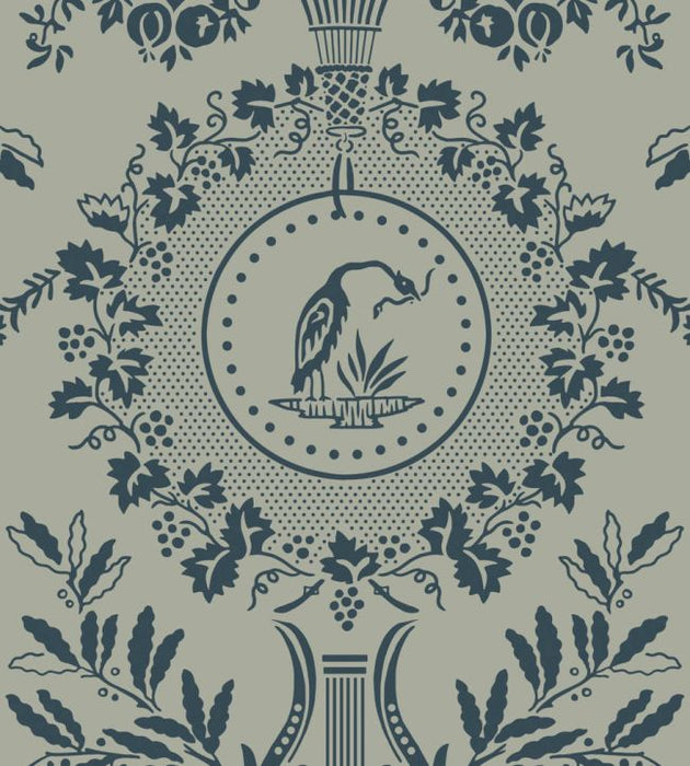 Purnon Wallpaper by Farrow & Ball Pigeon / Hague Blue