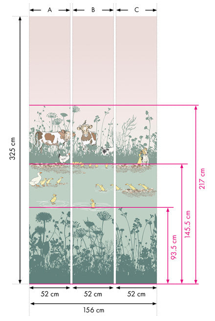 Little Greene Potter's Woodland Mural Cluck