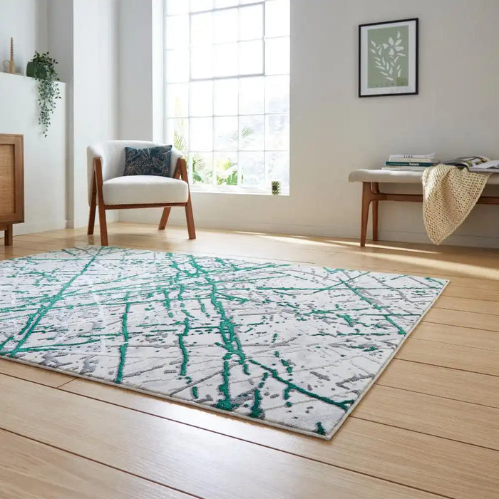 Artemis B8403A Green/Silver Modern Abstract Rug