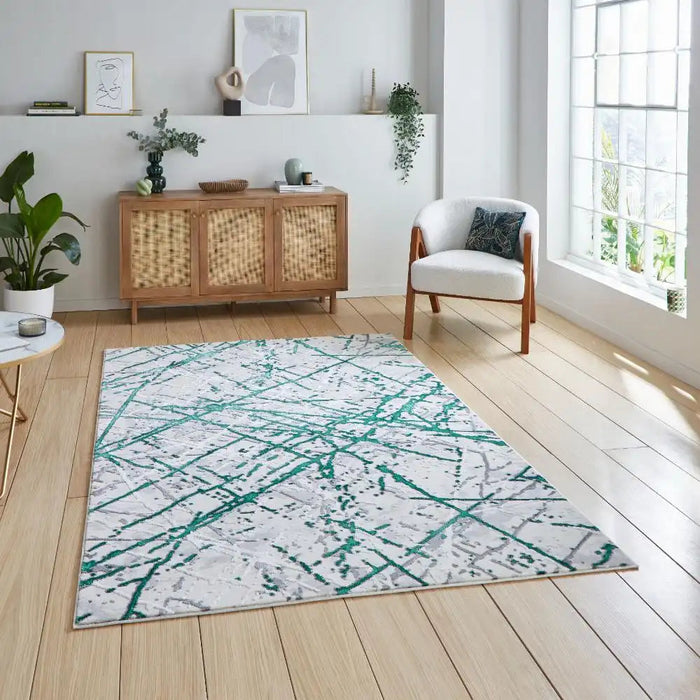Artemis B8403A Green/Silver Modern Abstract Rug
